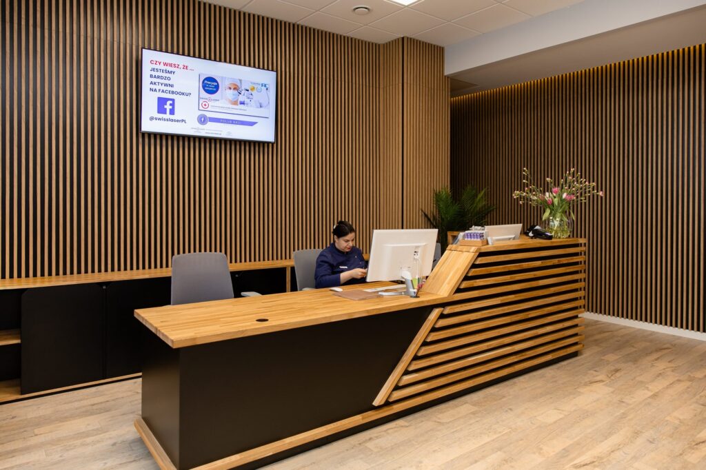 Recepcja kliniki SwissLaser w Warszawie